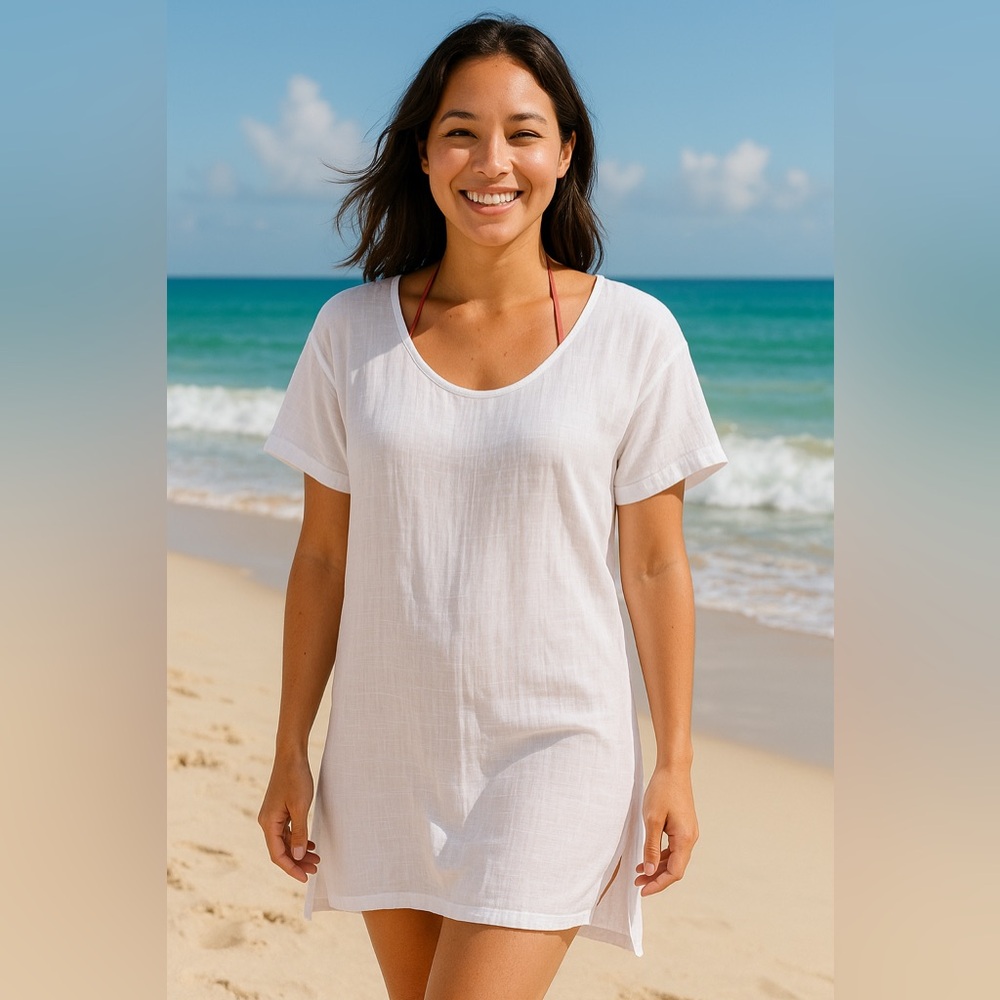 Source Unknown White Swim Cover-Up